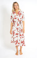Cherry and  Polka Dot Wrap Style Dress